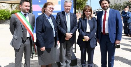 It is a great honor for me to be with H.E. the President of the Hellenic Republic Katerina Sakellaropoulou, the Minister of Culture and Sports of Greece, Lina Mednoni, and Roberto Casaluci, Mayor of Castrignano dei Greci and President of Unione dei Comuni della Grecia Salentina (Union of Greek-Speaking Municipalities Grecia Salentina